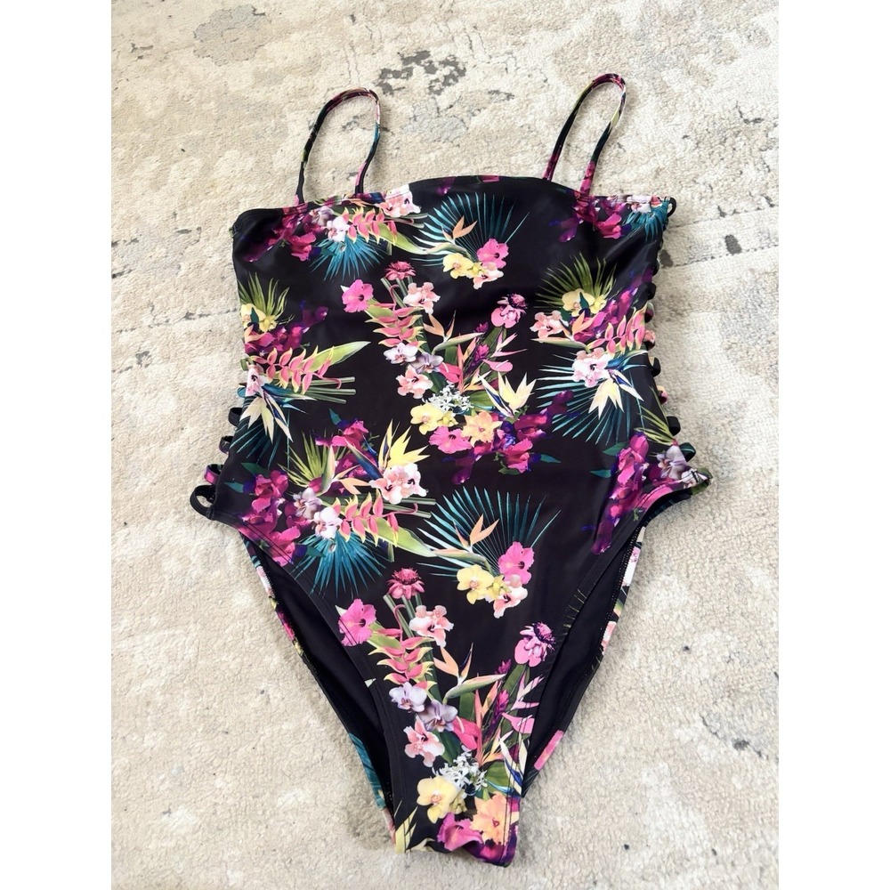 Aeropostale Live Love Dream One Piece Swimsuit Size L With Criss Cross Sides
